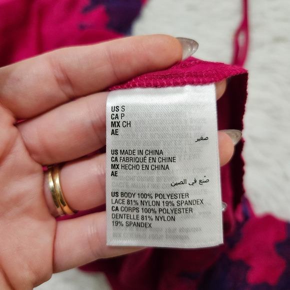 INC Sz S Hot Pink/Purple Lace Trim Satin Sexy Feminine Slip Dress Nightgown - Picture 8 of 10